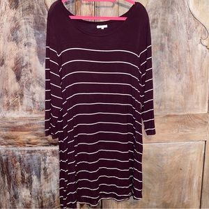Maroon striped dress
